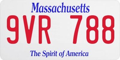 MA license plate 9VR788