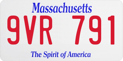 MA license plate 9VR791