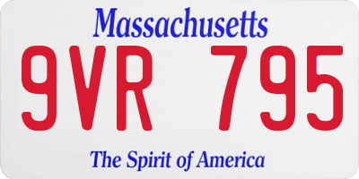 MA license plate 9VR795