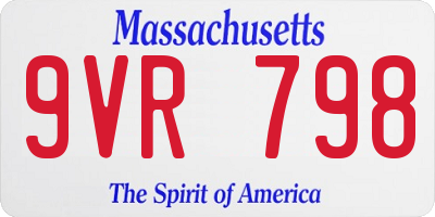 MA license plate 9VR798