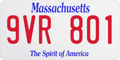 MA license plate 9VR801
