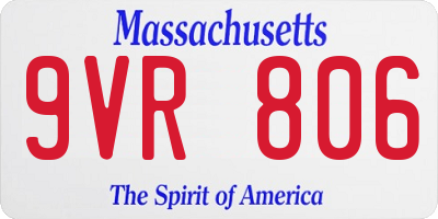 MA license plate 9VR806