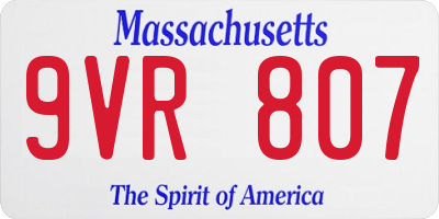 MA license plate 9VR807