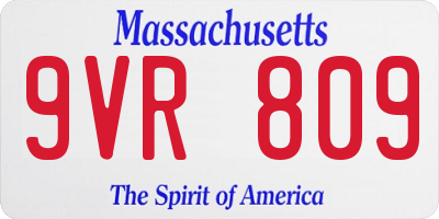 MA license plate 9VR809