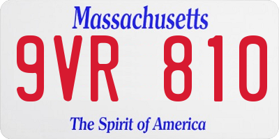 MA license plate 9VR810
