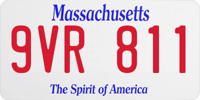 MA license plate 9VR811