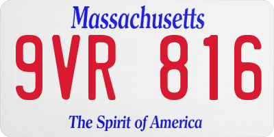MA license plate 9VR816