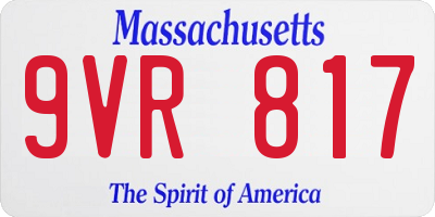 MA license plate 9VR817