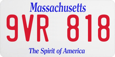 MA license plate 9VR818