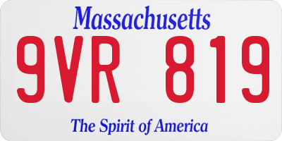 MA license plate 9VR819