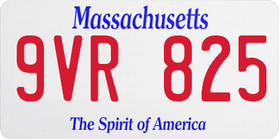 MA license plate 9VR825