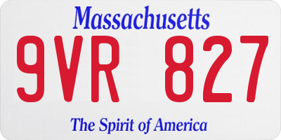 MA license plate 9VR827