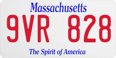 MA license plate 9VR828