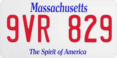 MA license plate 9VR829