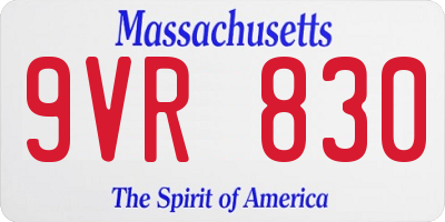 MA license plate 9VR830