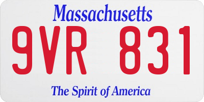 MA license plate 9VR831