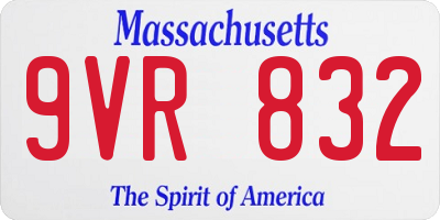 MA license plate 9VR832