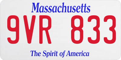 MA license plate 9VR833