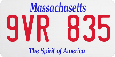 MA license plate 9VR835