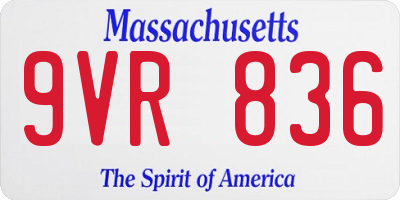 MA license plate 9VR836