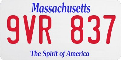MA license plate 9VR837
