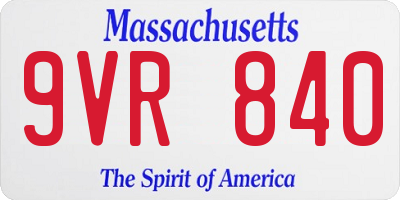 MA license plate 9VR840