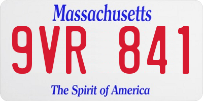 MA license plate 9VR841