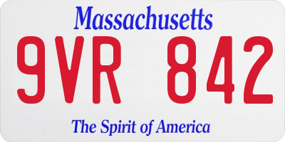 MA license plate 9VR842