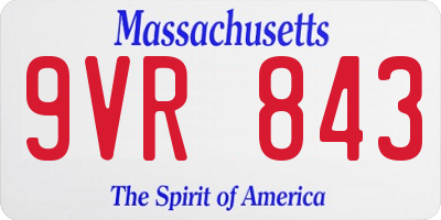 MA license plate 9VR843