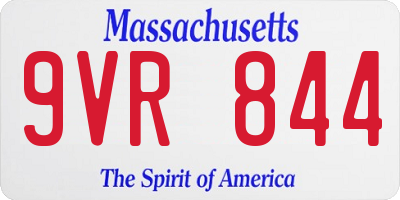MA license plate 9VR844