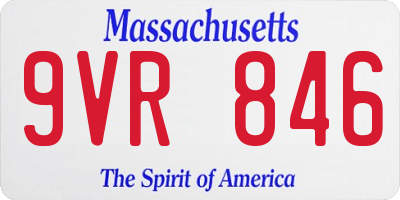 MA license plate 9VR846