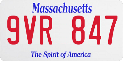 MA license plate 9VR847