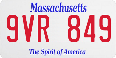 MA license plate 9VR849