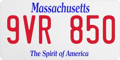 MA license plate 9VR850