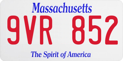 MA license plate 9VR852