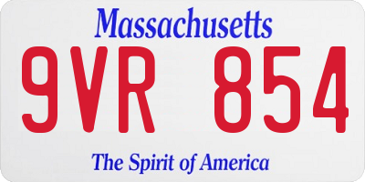 MA license plate 9VR854