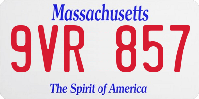 MA license plate 9VR857