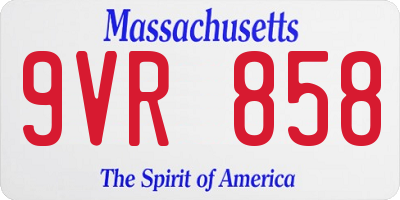 MA license plate 9VR858
