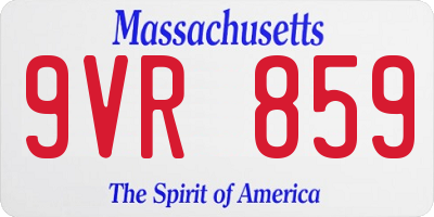 MA license plate 9VR859