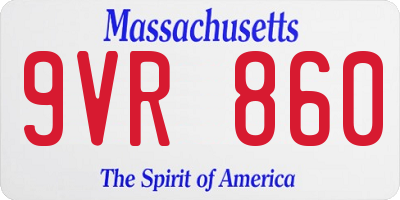 MA license plate 9VR860
