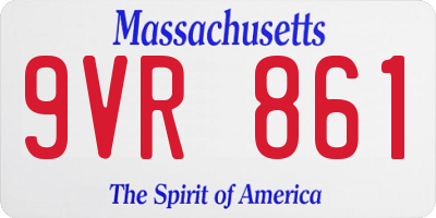 MA license plate 9VR861