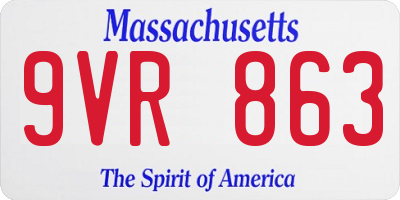 MA license plate 9VR863