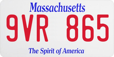 MA license plate 9VR865