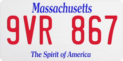 MA license plate 9VR867