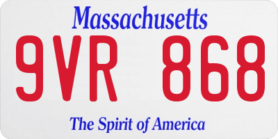 MA license plate 9VR868