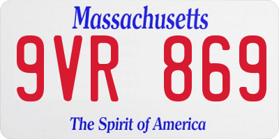 MA license plate 9VR869