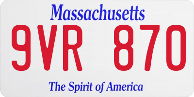 MA license plate 9VR870