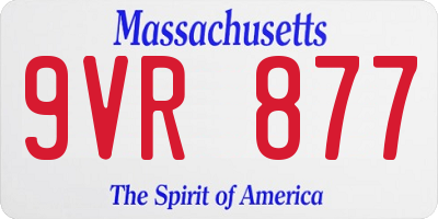 MA license plate 9VR877