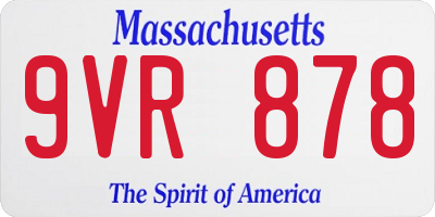 MA license plate 9VR878