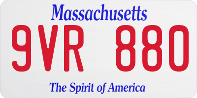 MA license plate 9VR880